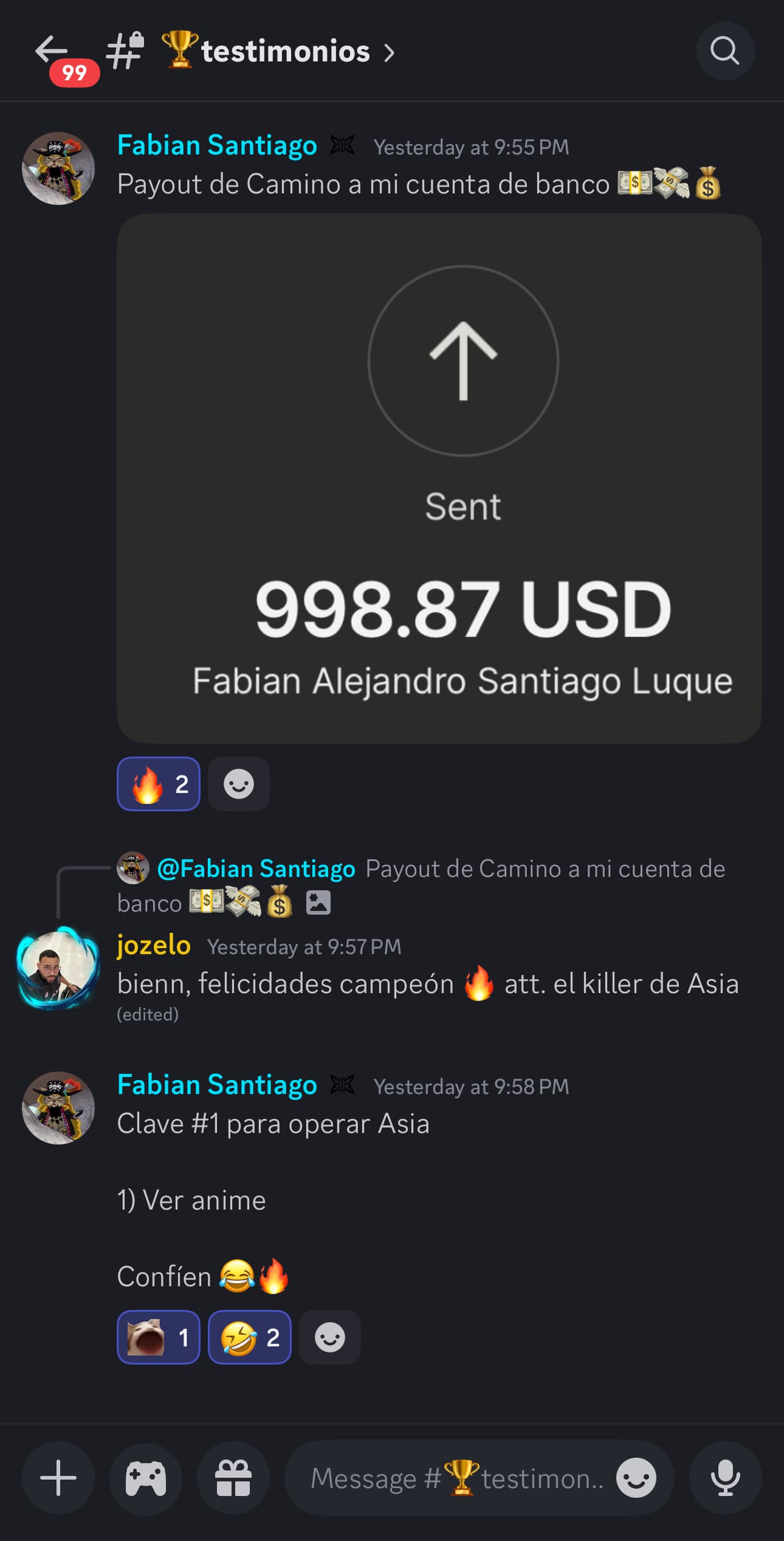Fabian testimonial screenshot